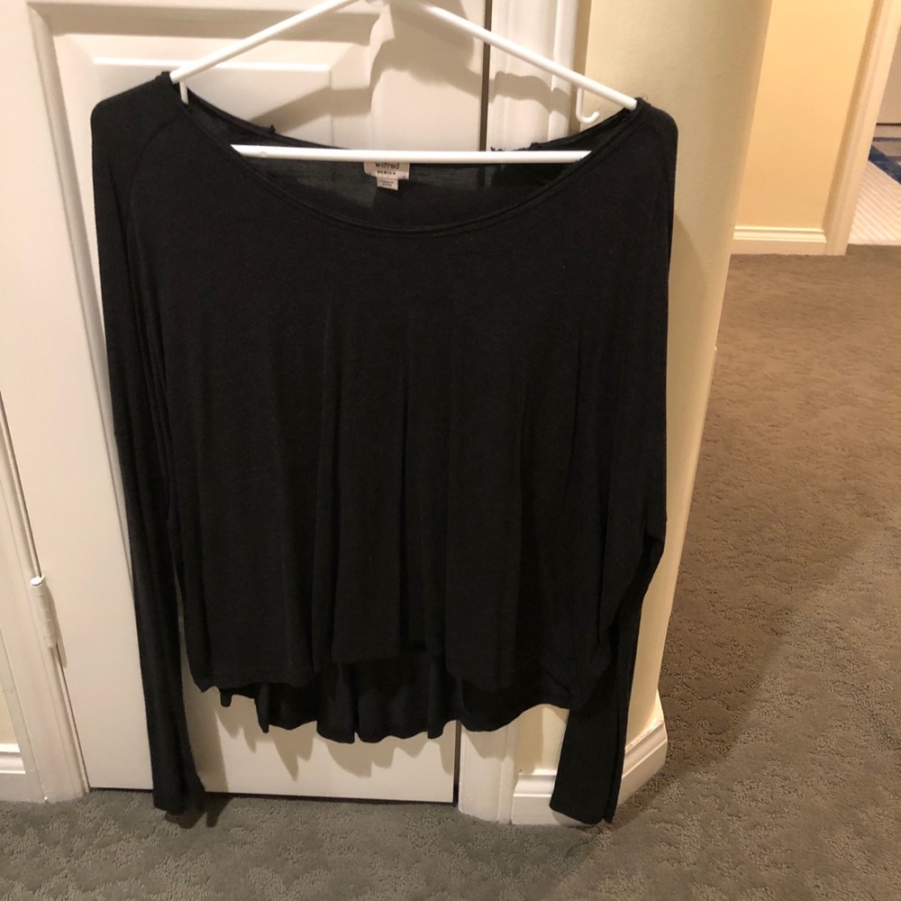 Aritzia Wilfred grey crop top